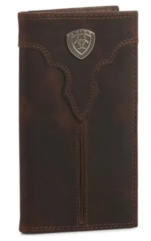 ARIAT Men's Dark Brown Leather Wallet