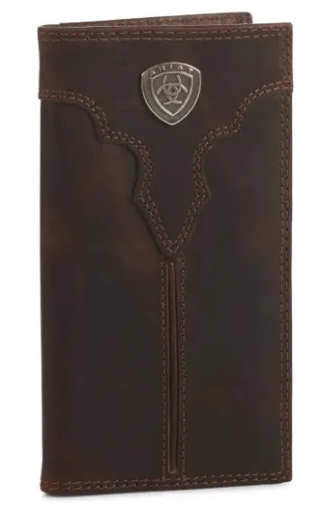ARIAT Men's Dark Brown Leather Wallet