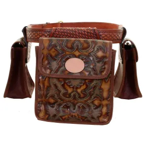 BB32 - Laredo Burnt Brown Leather Bird Bag