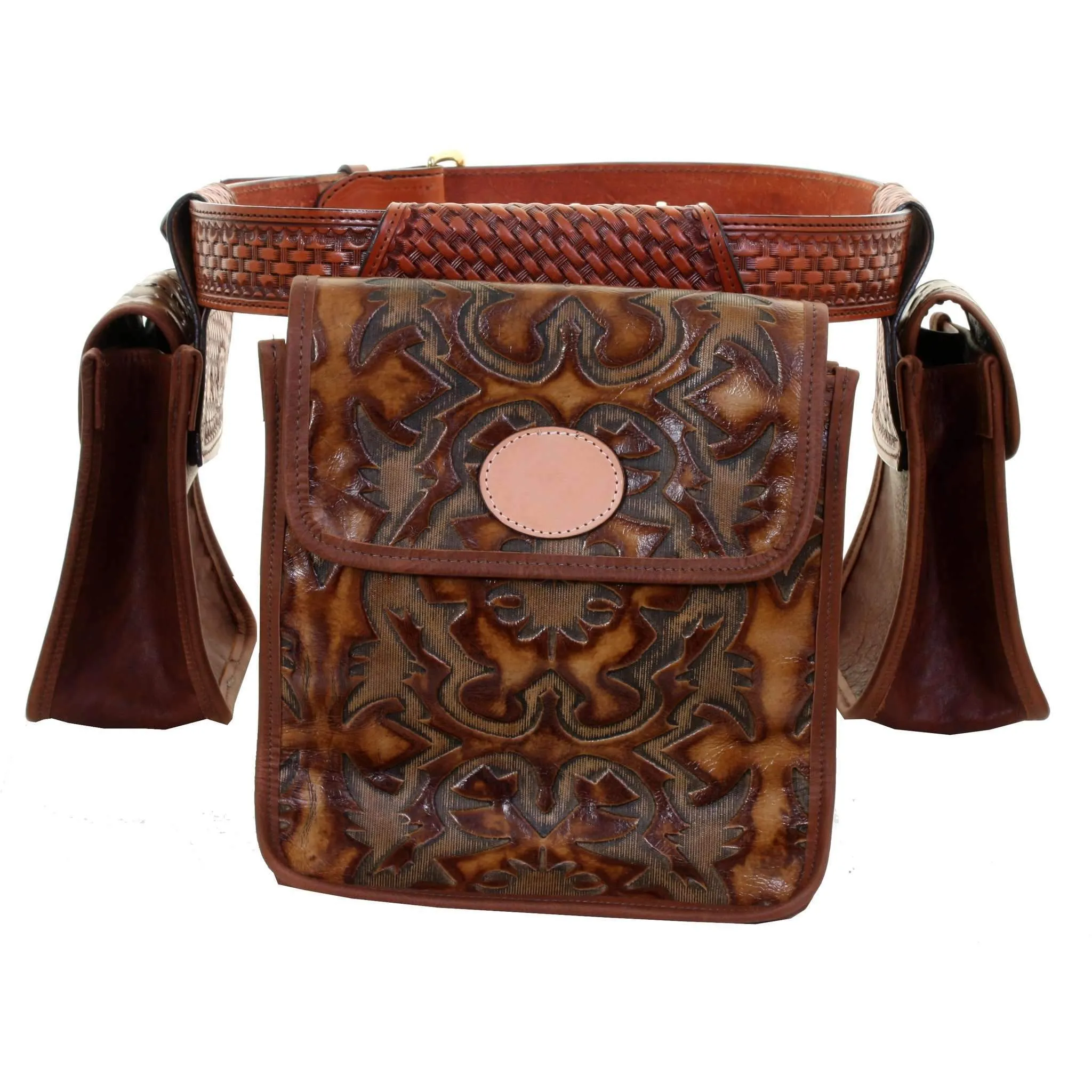 BB32 - Laredo Burnt Brown Leather Bird Bag