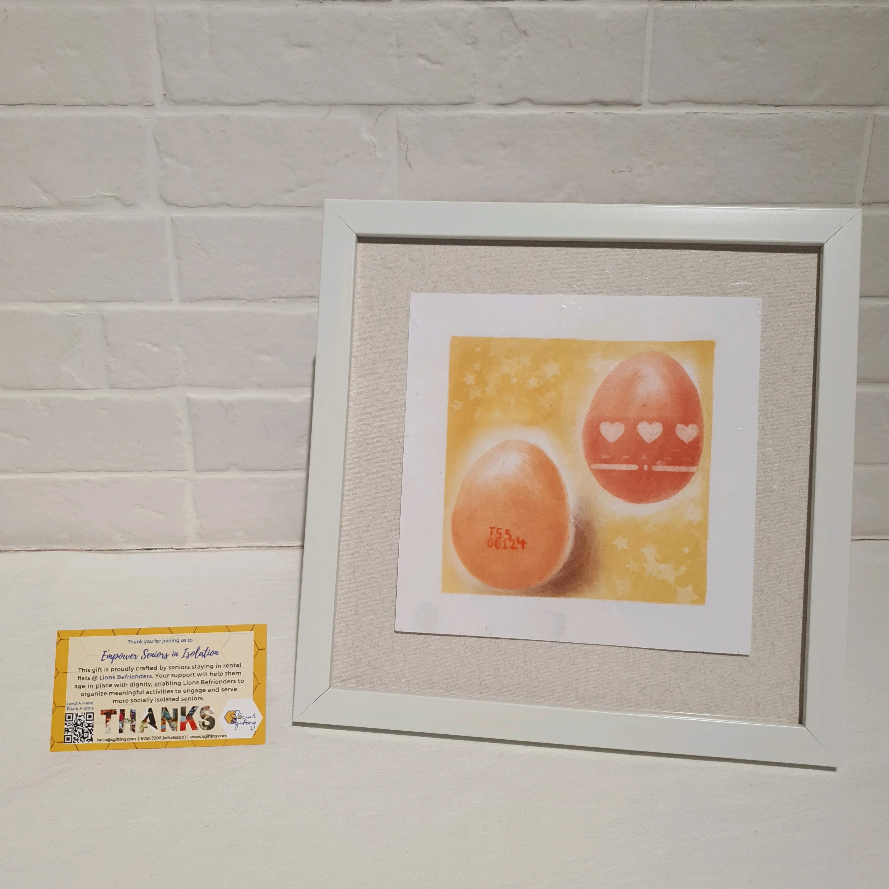 Watercolour painting with frame