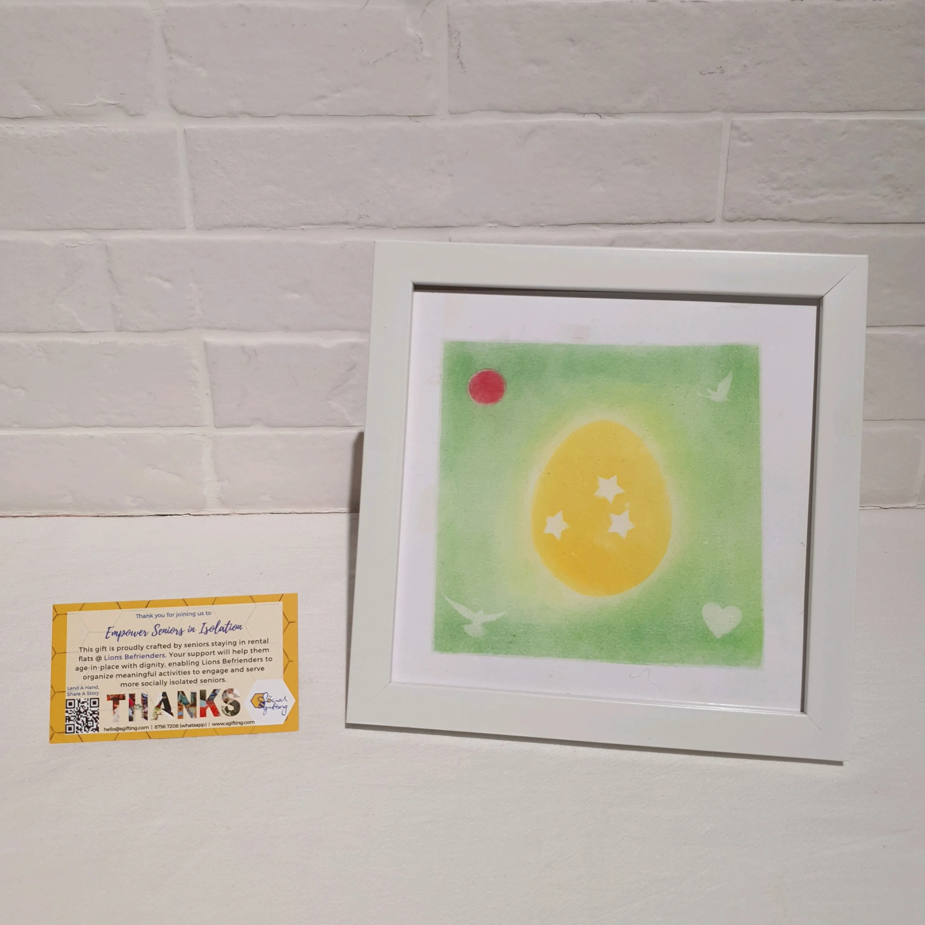 Watercolour painting with frame