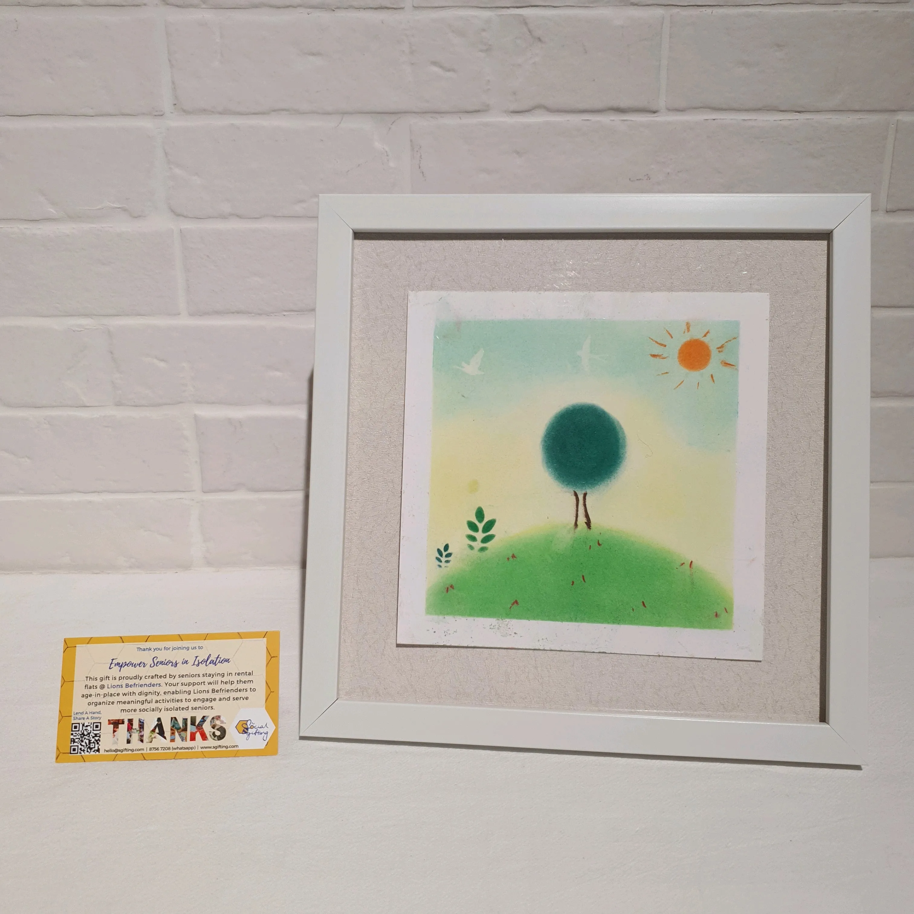 Watercolour painting with frame