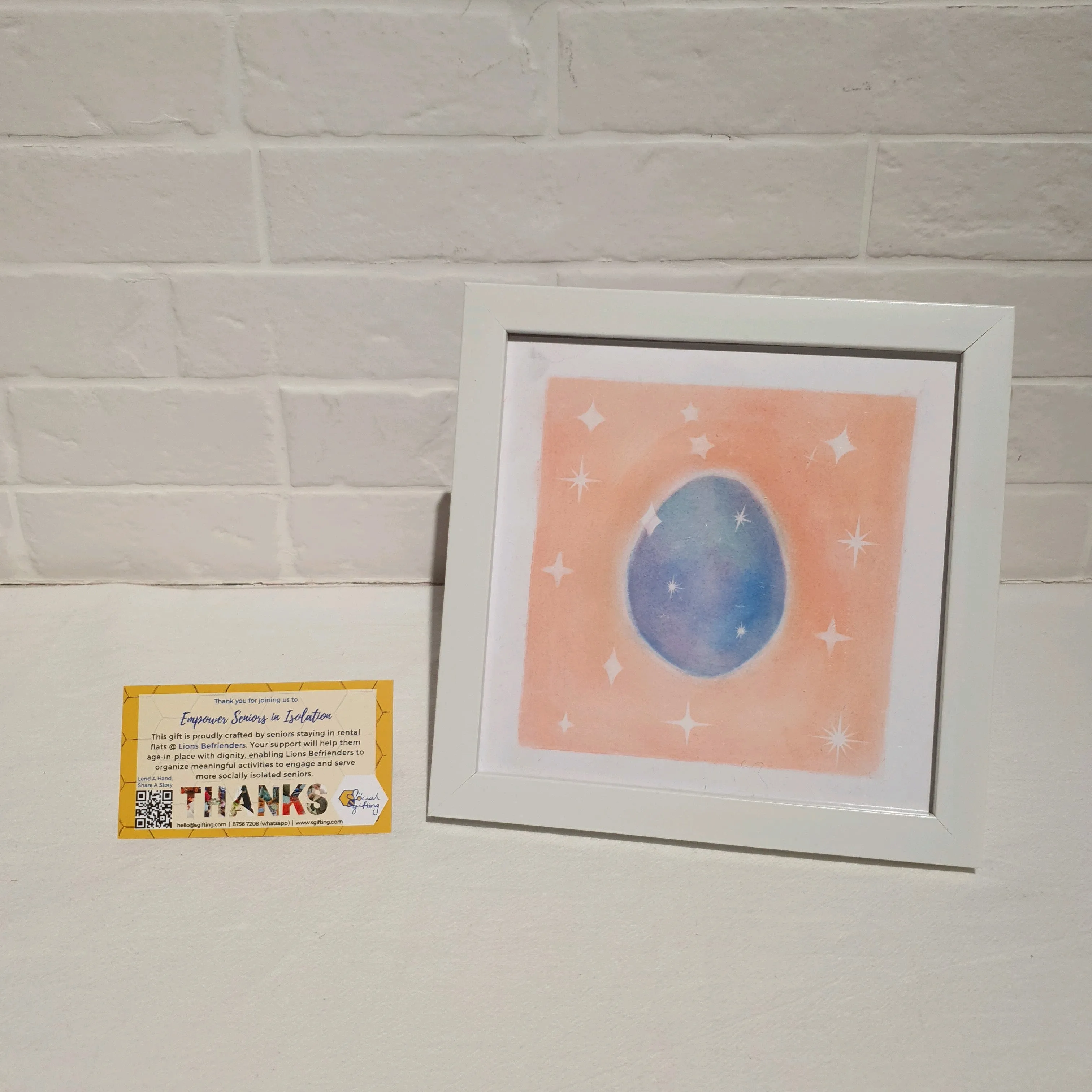 Watercolour painting with frame
