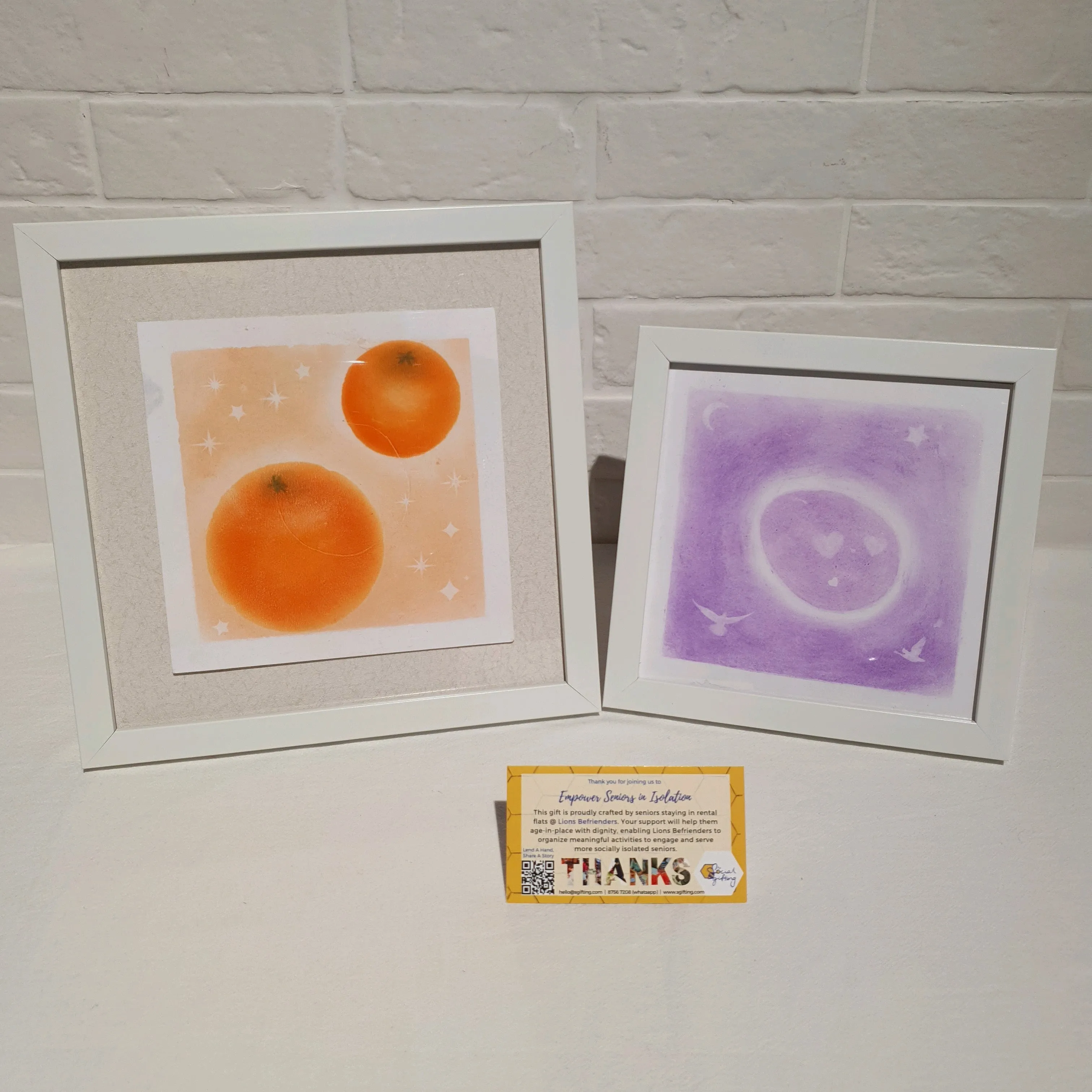 Watercolour painting with frame