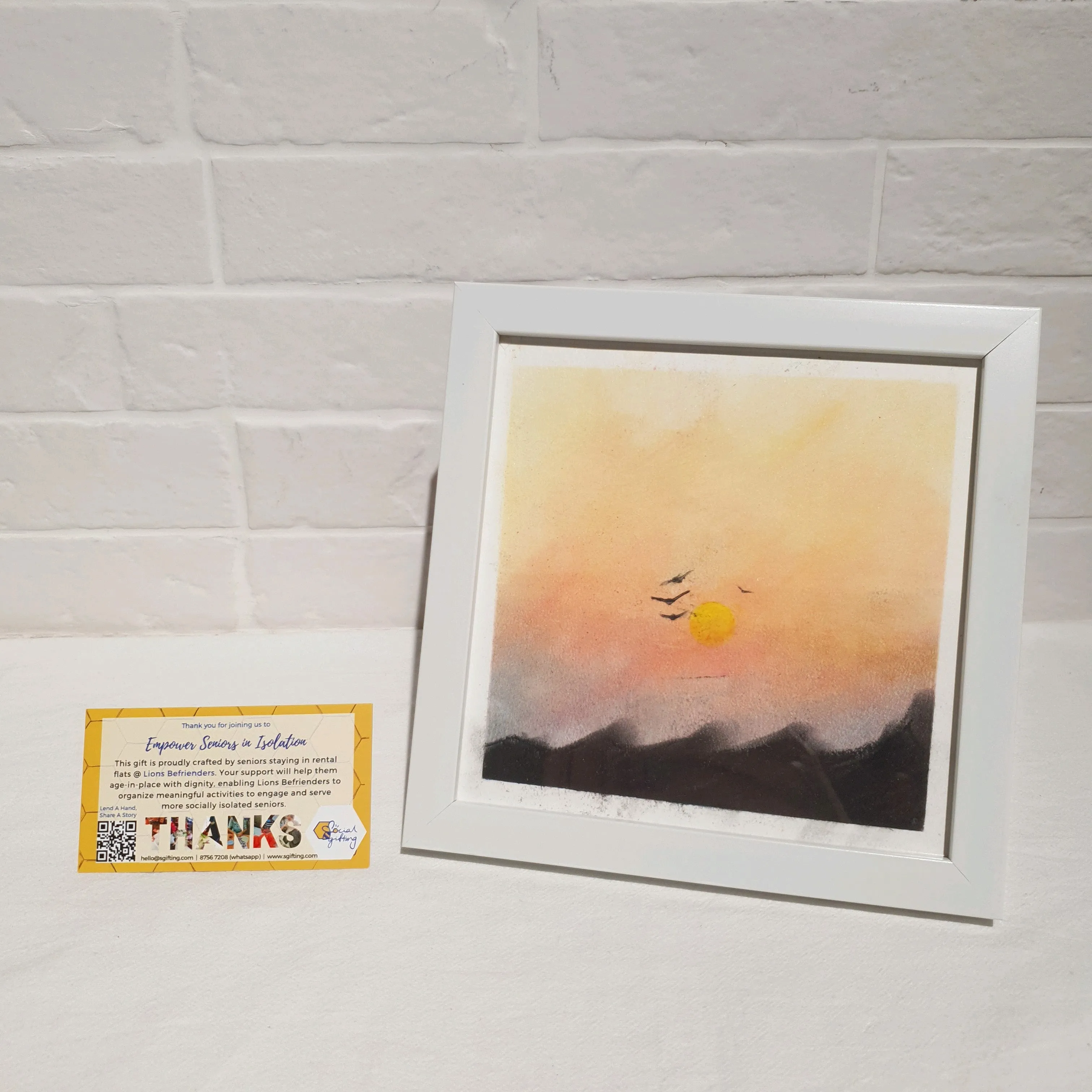 Watercolour painting with frame
