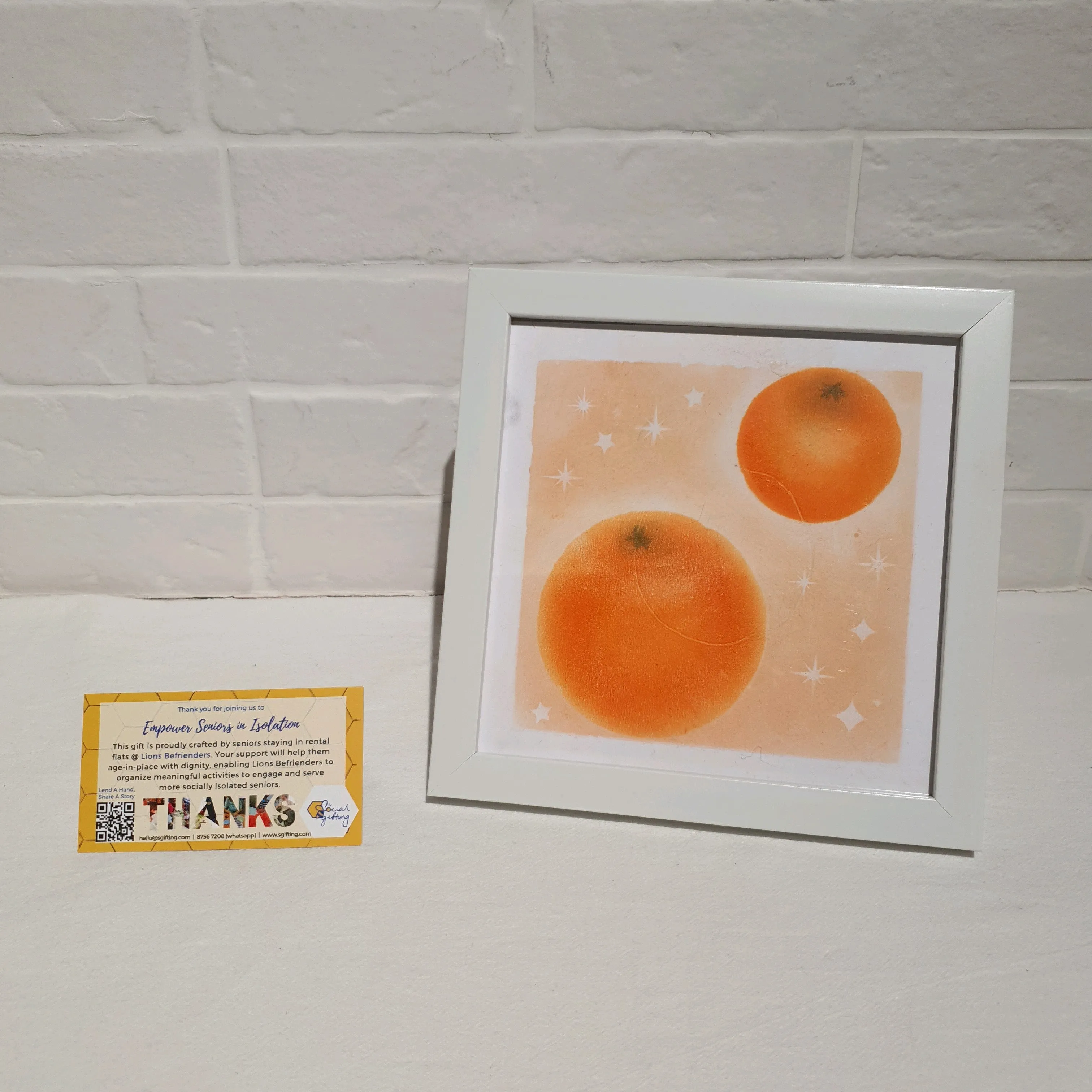 Watercolour painting with frame