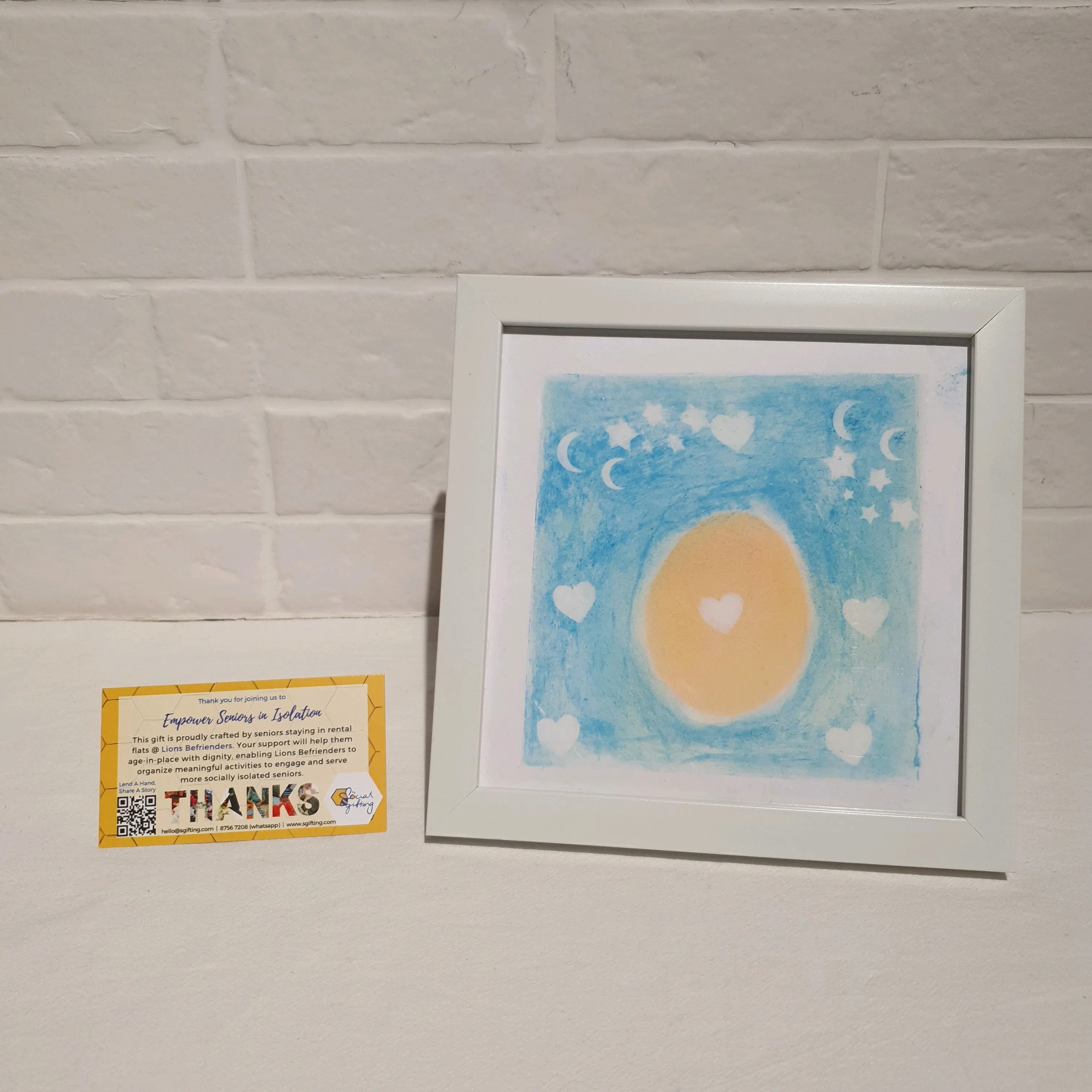 Watercolour painting with frame