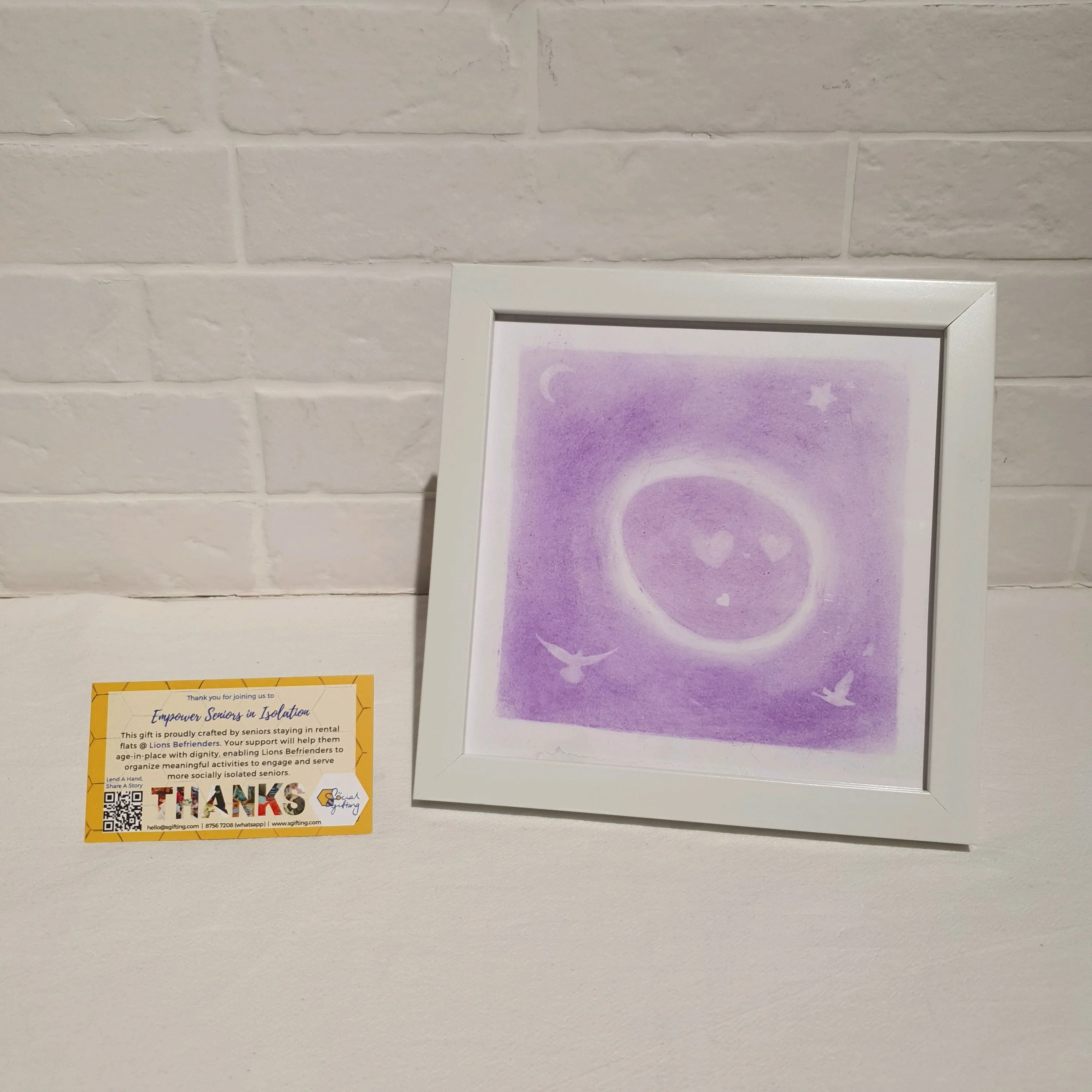 Watercolour painting with frame