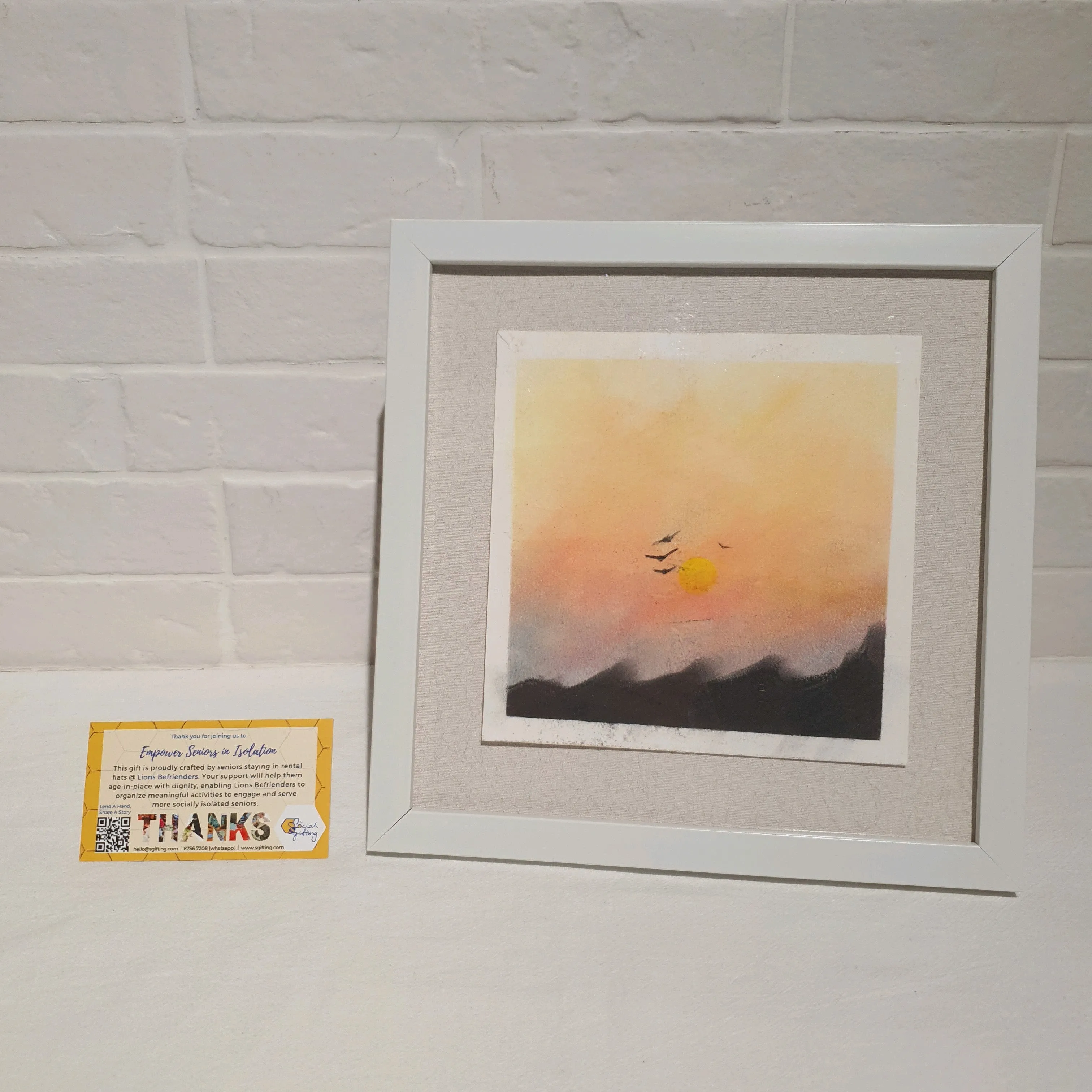 Watercolour painting with frame
