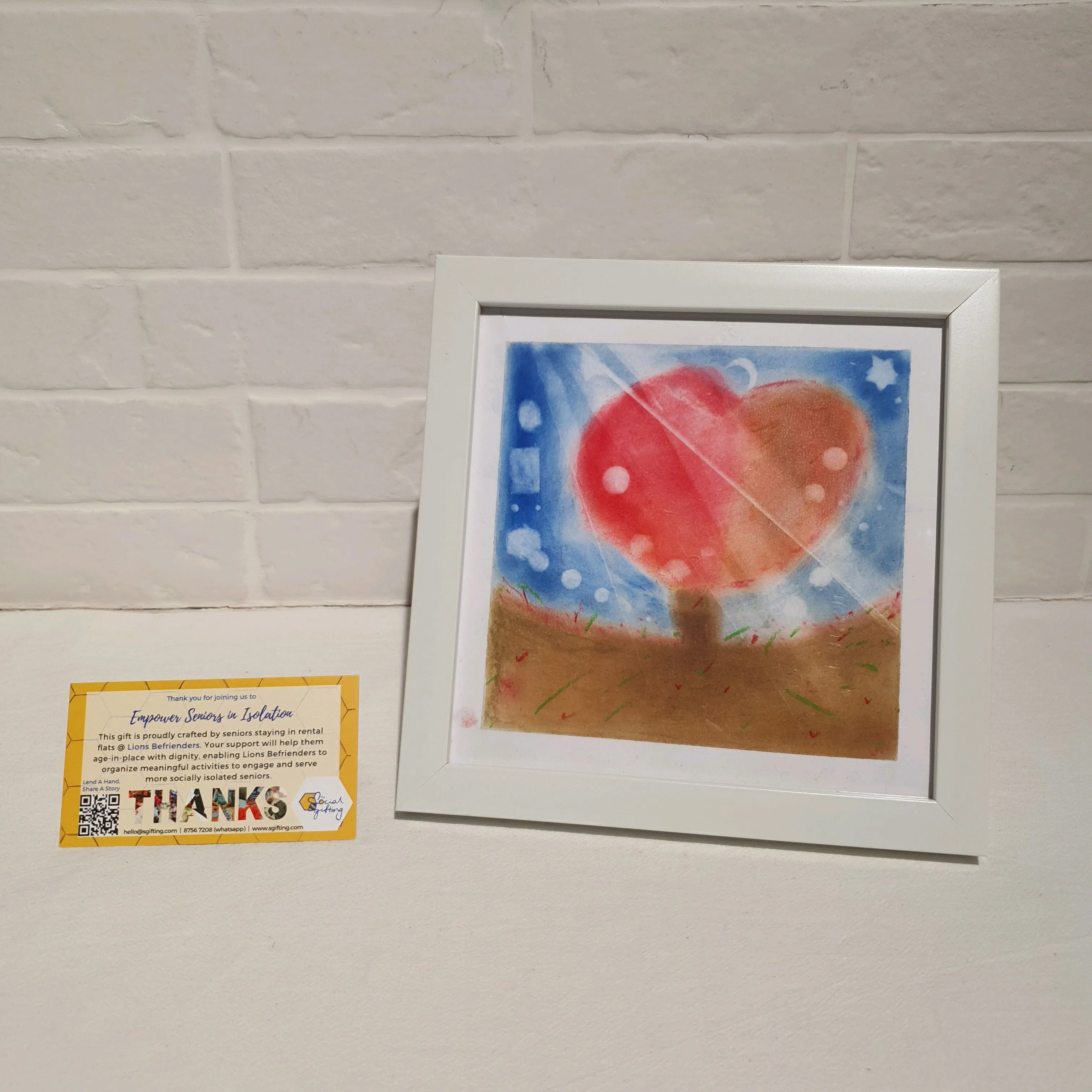 Watercolour painting with frame