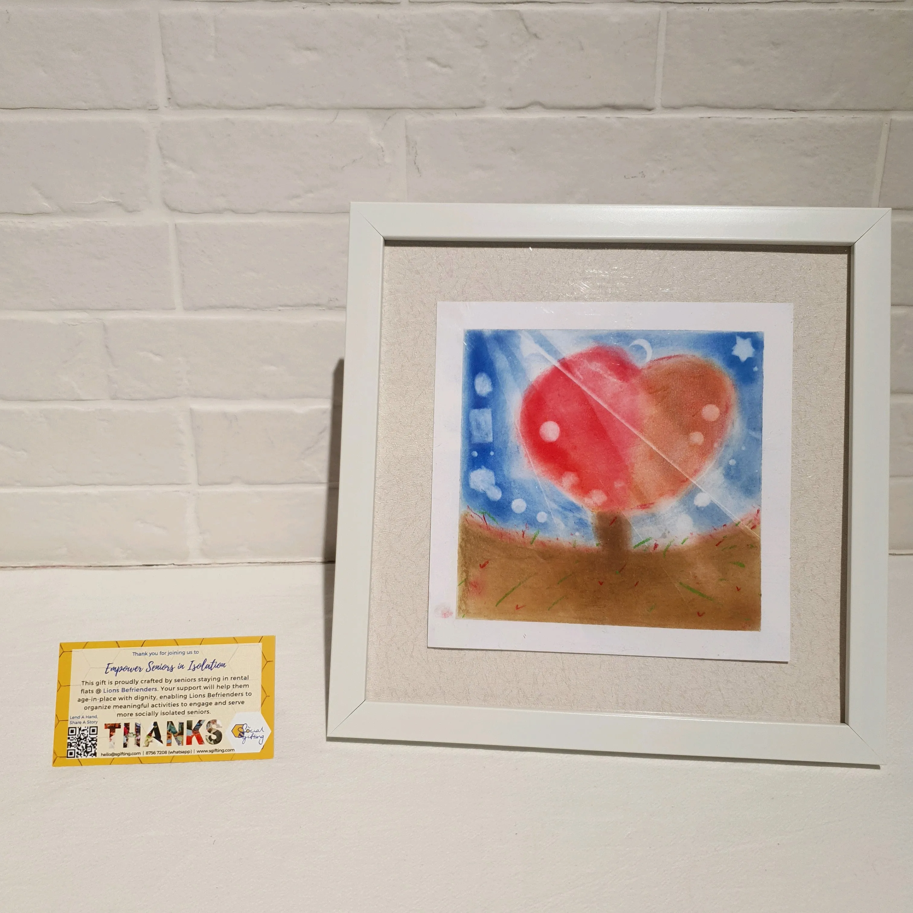 Watercolour painting with frame