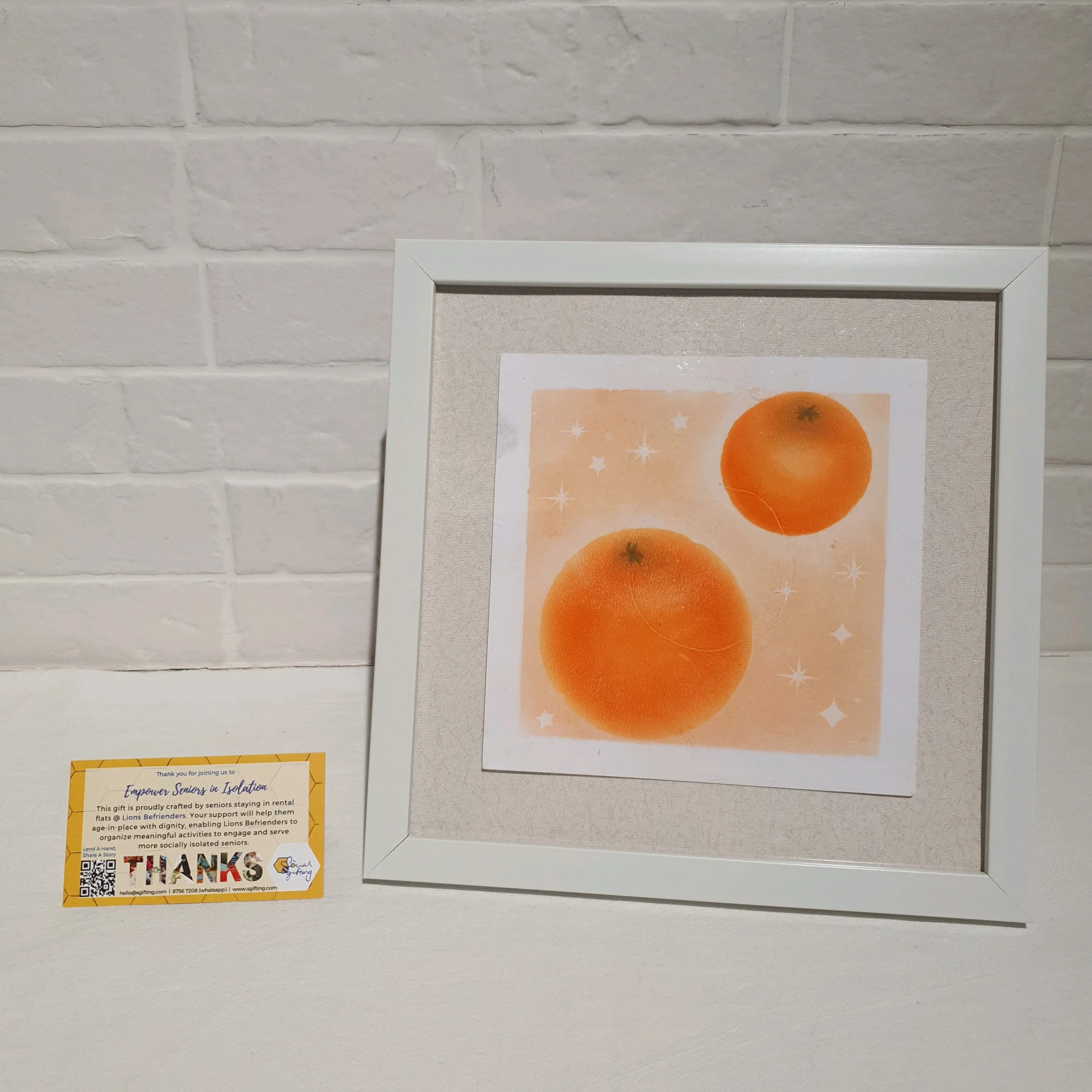 Watercolour painting with frame