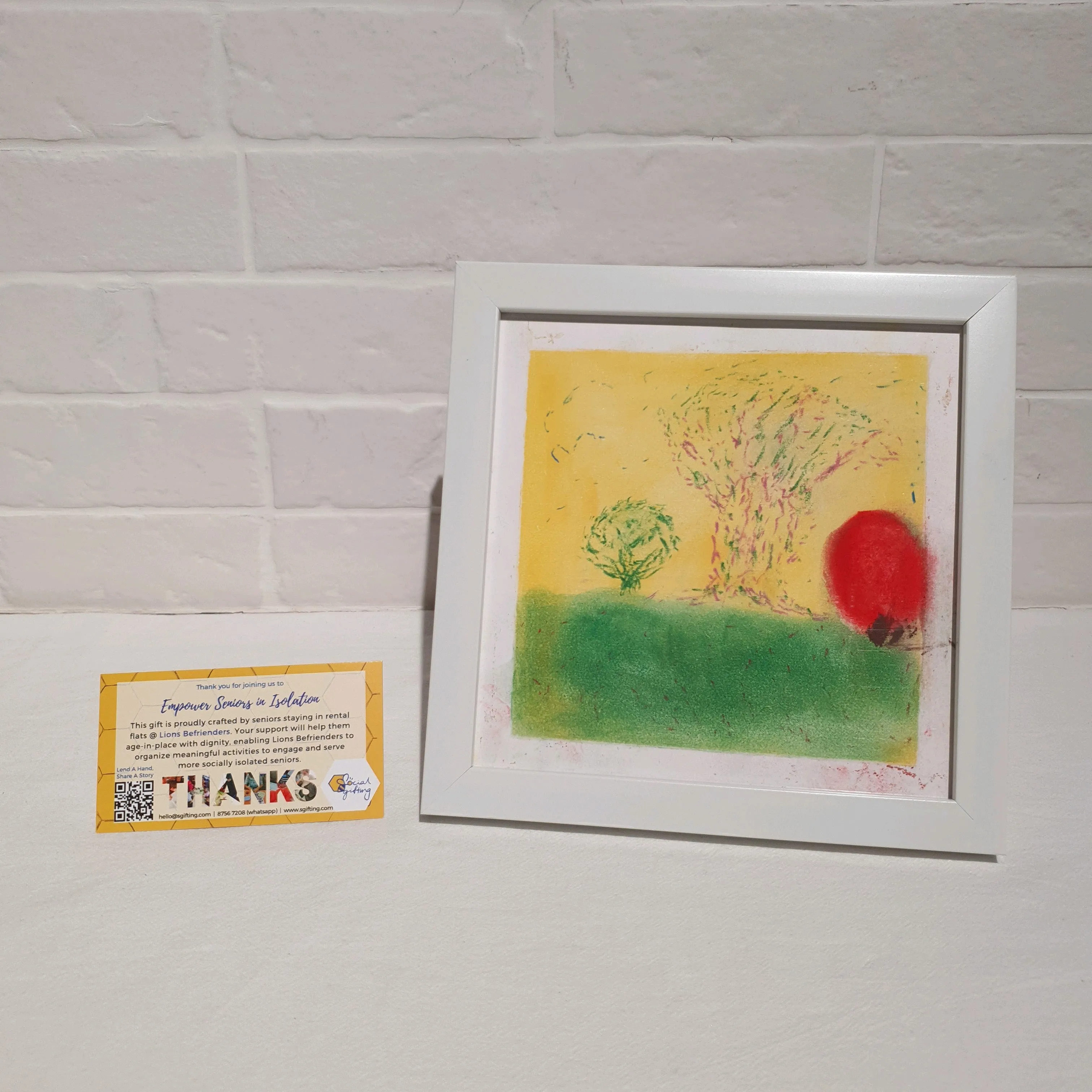 Watercolour painting with frame