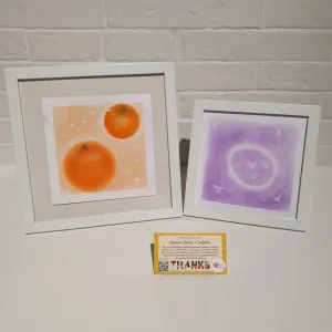 Watercolour painting with frame