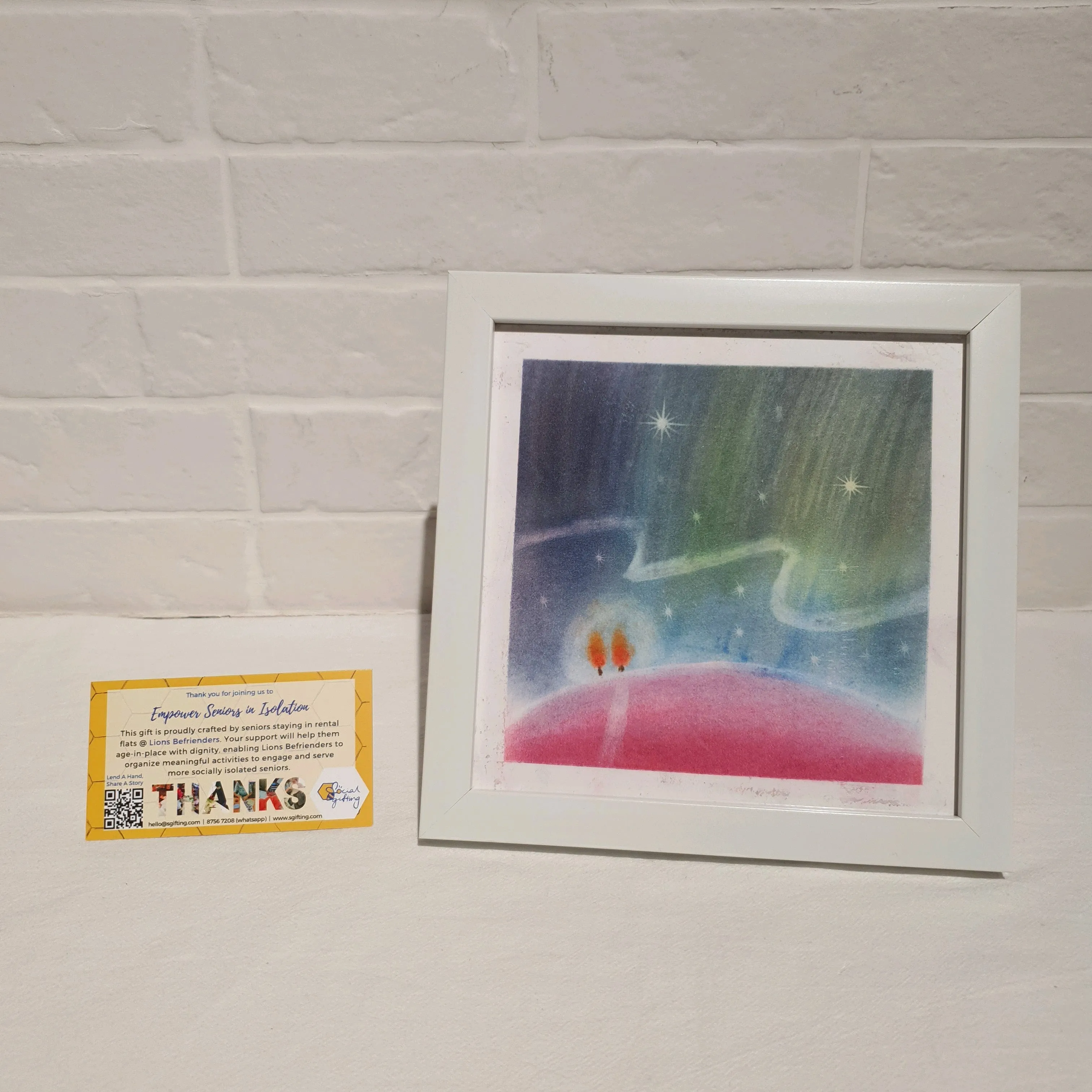 Watercolour painting with frame