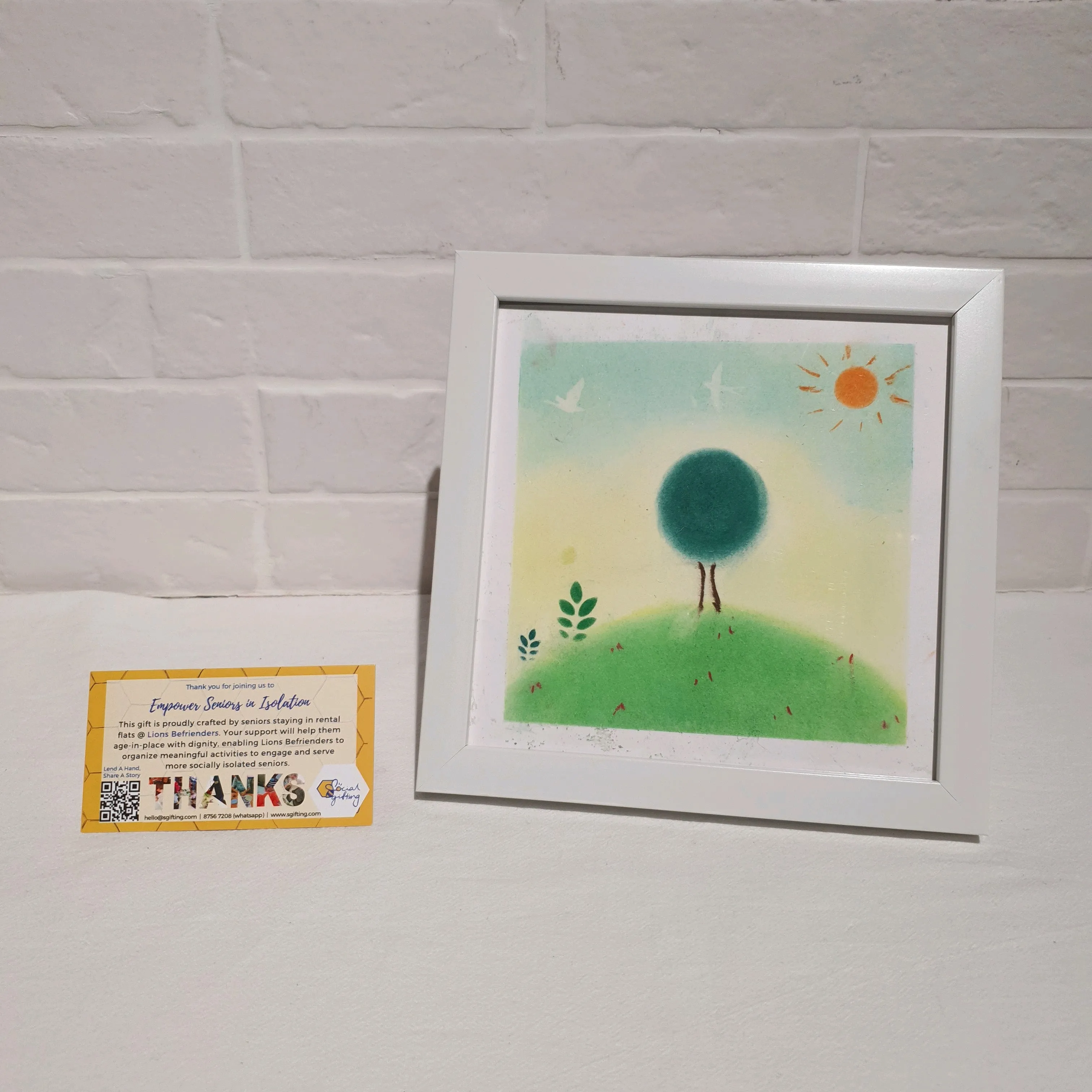 Watercolour painting with frame