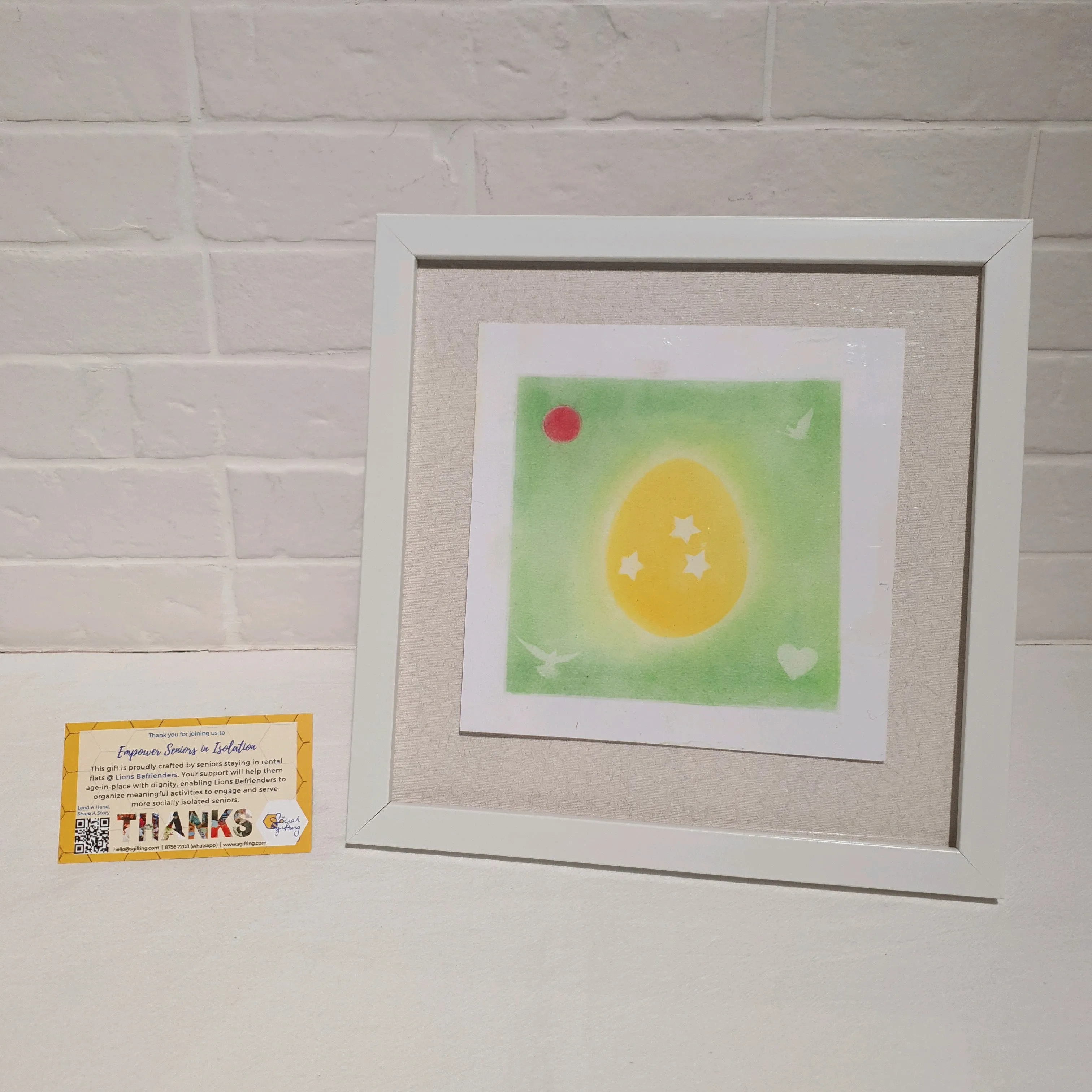 Watercolour painting with frame