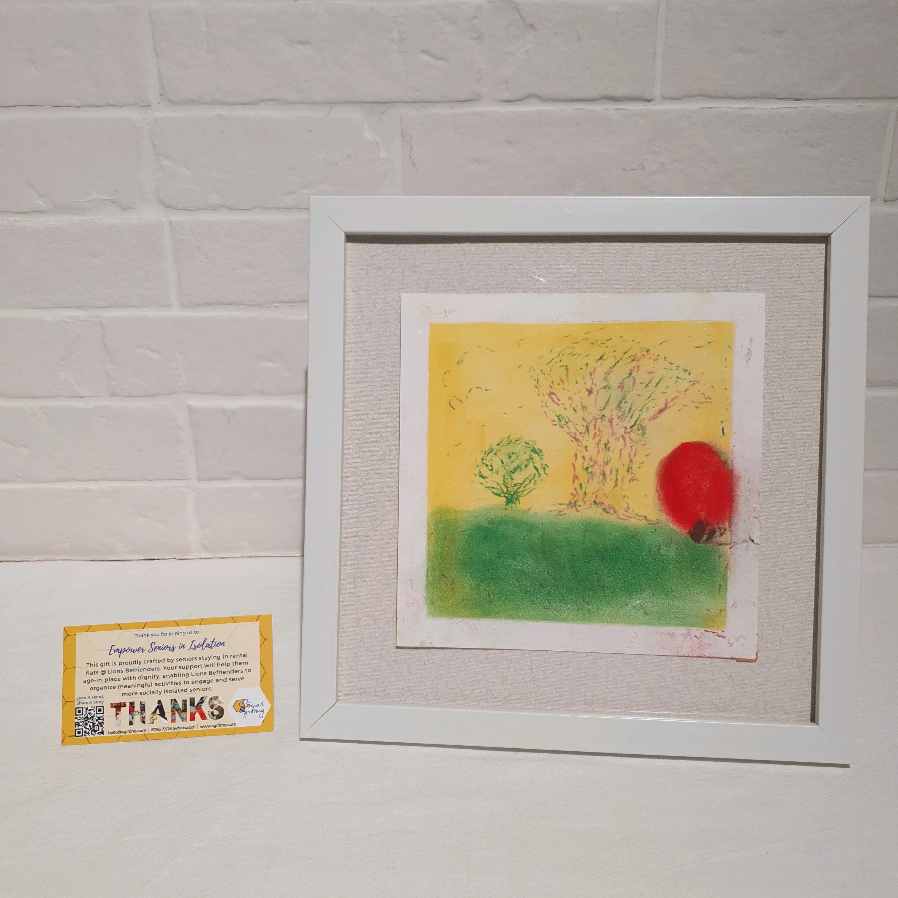 Watercolour painting with frame