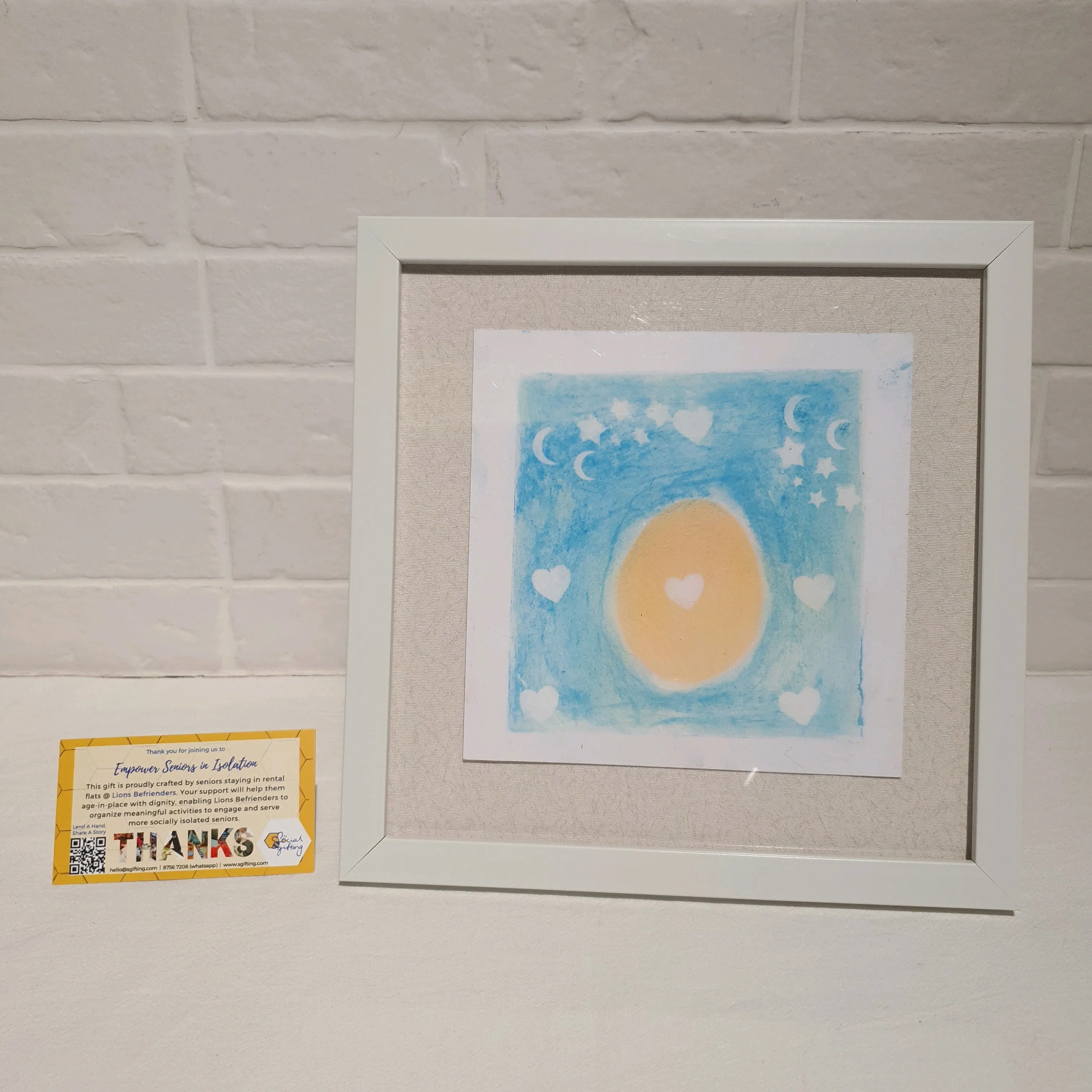 Watercolour painting with frame