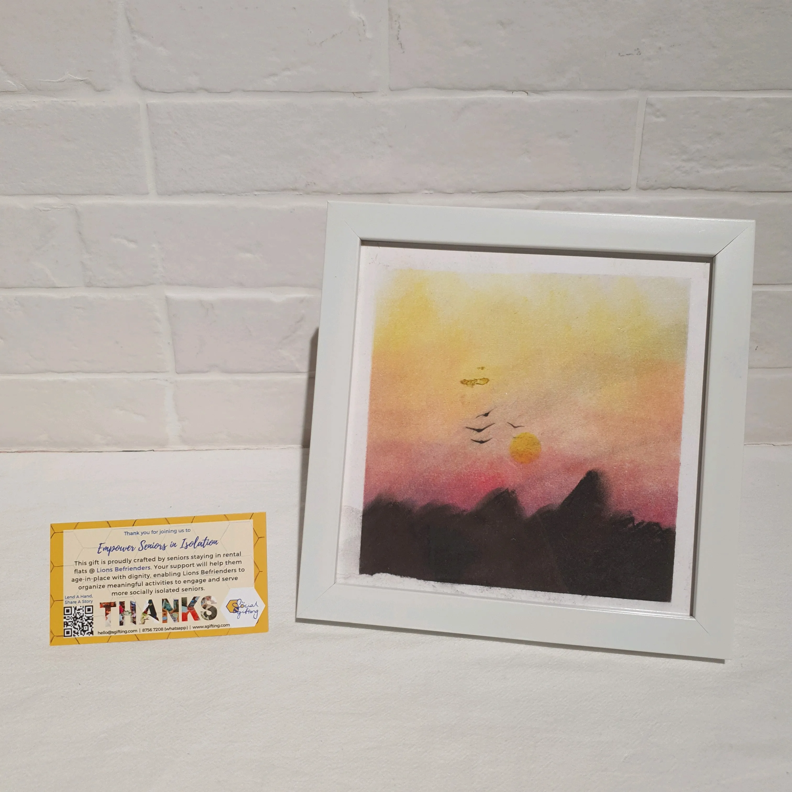 Watercolour painting with frame