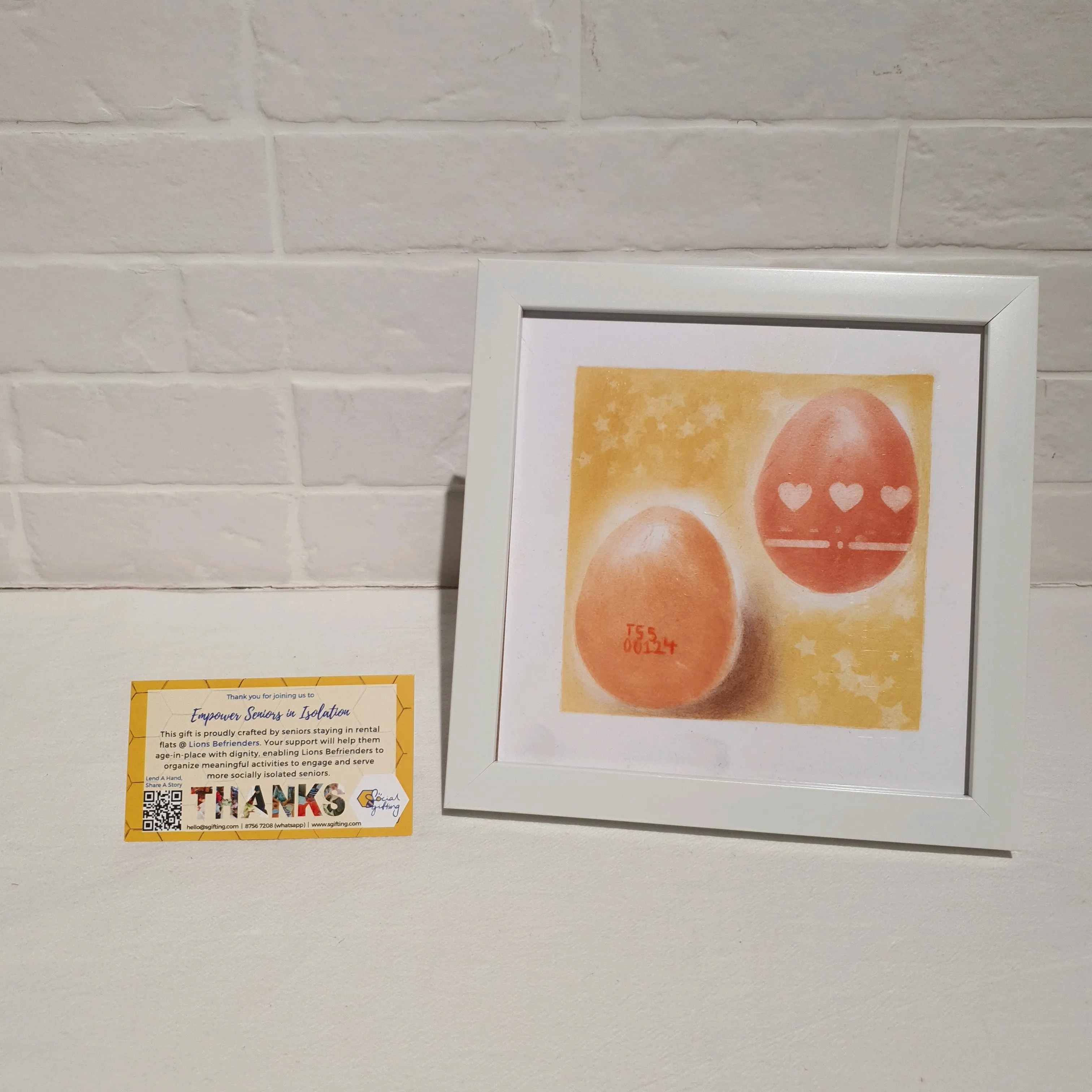 Watercolour painting with frame