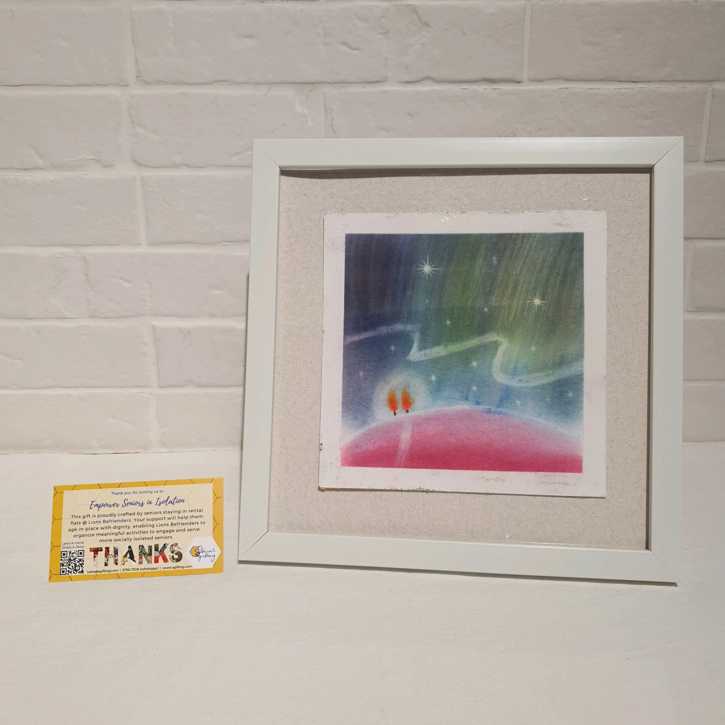 Watercolour painting with frame